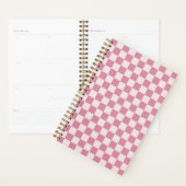 Stoffig roze schaakbordpatroon planner (Display)