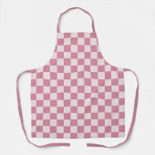 Stoffig roze schaakbordpatroon schort (Voorkant)