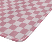 Stoffig roze schaakbordpatroon snijplank (Hoek)