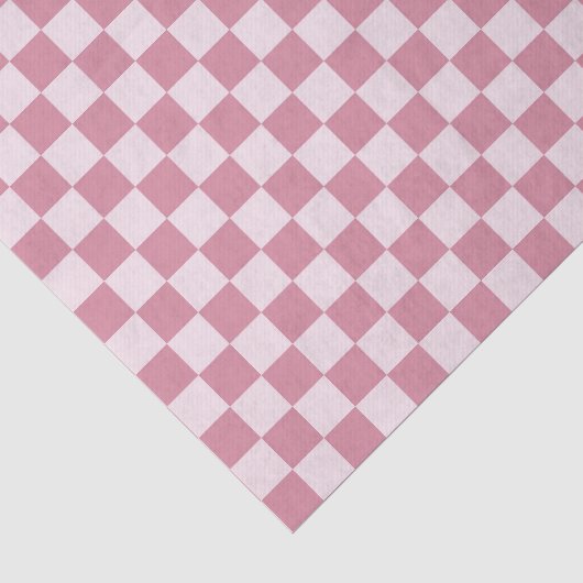 Stoffig roze schaakbordpatroon tissuepapier (Detail)
