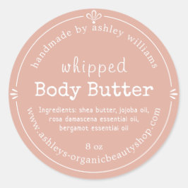 Stoffig Roze Schrift Handgemaakte Bodybutter Label