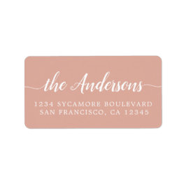 Stoffig Roze Script Familie Retouradres Sticker