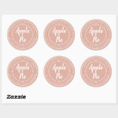 Stoffig Roze Thuisgemaakte Appeltaart Ronde Sticker (Vel)