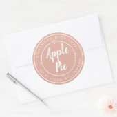Stoffig Roze Thuisgemaakte Appeltaart Ronde Sticker (Envelop)