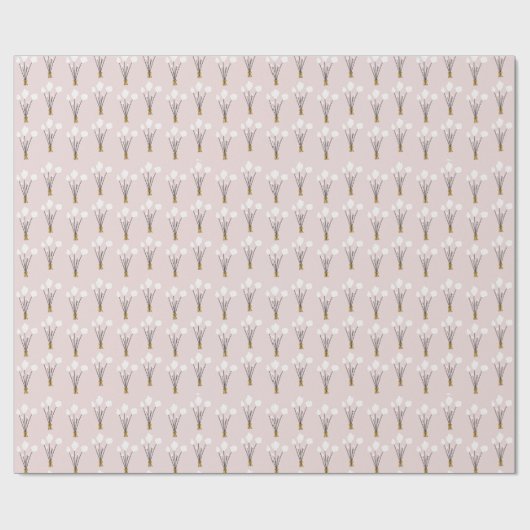 Stoffig roze tulp inpakpapier (Vlak)