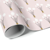 Stoffig roze tulp inpakpapier (Rol Hoek)