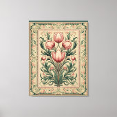 Stoffig roze tulp middeleeuws smaragd Ornament Canvas Afdruk (Voorkant)