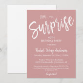 Stoffig Roze Verrassings Verjaardags Pensioen Fees Kaart (Voorkant / Achterkant)