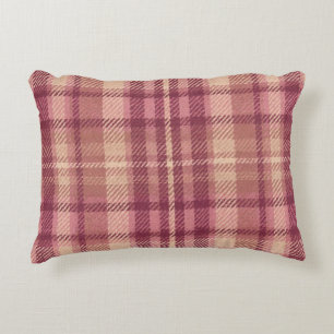Stoffig Roze Warme Gedempte Roze Tinten Roze Schak Accent Kussen