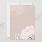 Stoffig roze waterverf bruidsfeest uitnodiging (Achterkant)