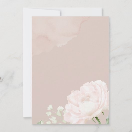 Stoffig roze waterverf bruidsfeest uitnodiging (Achterkant)