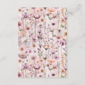 Stoffig Roze Wildflower Baby Word Scramble – Boho Informatiekaartje (Achterkant)