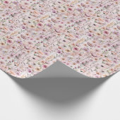 Stoffig roze Wildflower Wrapping Paper – Elegant B Cadeaupapier (Hoek)