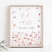 Stoffig Roze Wildflowers Kaarten en geschenken tek Poster