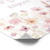 Stoffig Roze Wildflowers Sweet Treats Douche Teken Poster (Hoek)