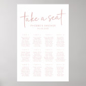 Stoffig Roze & Wit Vrijgezellenfeest Zitting Grafi Poster (Voorkant)