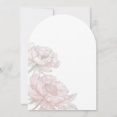 Stoffig Roze Witte Pioenen Boog Doop Kaart (Achterkant)