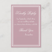 Stoffig Roze Witte Rand Fancy Witte Script RSVP Informatiekaartje (Voorkant)