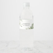Stoffig Sage Groen Water Fles Label Waterfles Etiket (Voorkant)