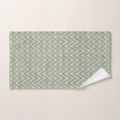 Stoffig saliegroen chevronpatroon bad handdoek (Handdoek)