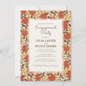 Stoffig Sinaasappel Peony Flowers Herfst Engagemen Kaart (Voorkant)