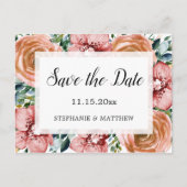 Stoffig Sinaasappel Roos Orchideeën Bruiloft Save  Aankondigingskaart (Voorkant)