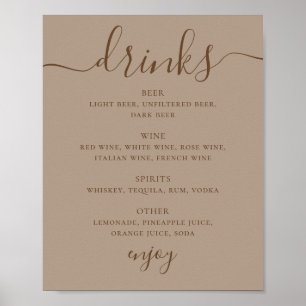 Stoffig Taupe Huwelijksdranken Bord Modern Barme Poster