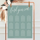 Stoffig Turquoise Eenvoudig Trouwstoelindeling Poster