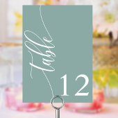 Stoffig Turquoise Moderne Kalligrafie Bruiloft Kaart