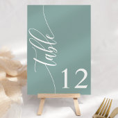 Stoffig Turquoise Moderne Kalligrafie Bruiloft Kaart