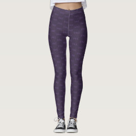 Stoffig Violet Halve Maan Monogram Patroon Leggings