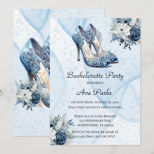 Stoffige Alcohol Ink Bloemen Hakken Bachelorette P Kaart (Voorkant / Achterkant)