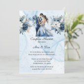 Stoffige Alcohol Ink Bloemen Koppels Douche Kaart (Staand voorkant)