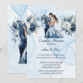 Stoffige Alcohol Ink Bloemen Koppels Douche Kaart (Voorkant / Achterkant)