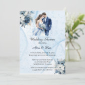 Stoffige Alcohol Ink Bloemen Trouwdouche Kaart (Staand voorkant)