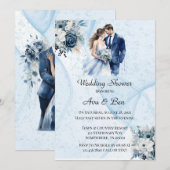 Stoffige Alcohol Ink Bloemen Trouwdouche Kaart (Voorkant / Achterkant)