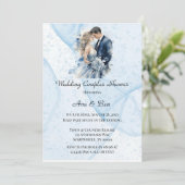 Stoffige Alcohol Ink Bloemen Trouwkoppels Douche Kaart (Staand voorkant)