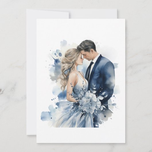 Stoffige Alcohol Ink Bloemen Trouwkoppels Douche Kaart (Achterkant)