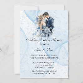 Stoffige Alcohol Ink Bloemen Trouwkoppels Douche Kaart