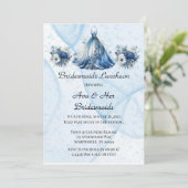 Stoffige Alcohol Ink Jurk Bruidsmeisjes Luncheon Kaart (Staand voorkant)