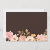 Stoffige Aqua Blue Blush Bloemen Trouwen Save the  Kaart (Achterkant)