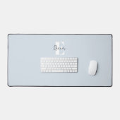 Stoffige Blau Minimalistische Monogram Bureaumat (Keyboard & Muis)