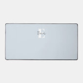 Stoffige Blau Minimalistische Monogram Bureaumat (Voorkant)