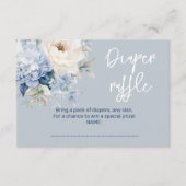 Stoffige blauw-witte bloemige baby showers kaart (Voorkant)