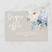 Stoffige blauw-witte bloemige baby showers kaart (Voorkant)