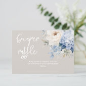 Stoffige blauw-witte bloemige baby showers kaart (Staand voorkant)