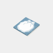Stoffige blauwe aquarel lint krans Post-it® notiti Notes (Schuin)