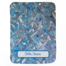 Stoffige blauwe babydeken