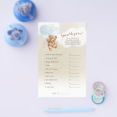 Stoffige Blauwe Ballon Teddybeer Raad de Prijs Spe Flyer (Enkel)