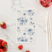 Stoffige blauwe bloem waterverf gastendoekjes servet (Insitu)